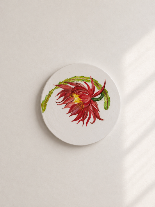 Crimson Bloom Wall Plate