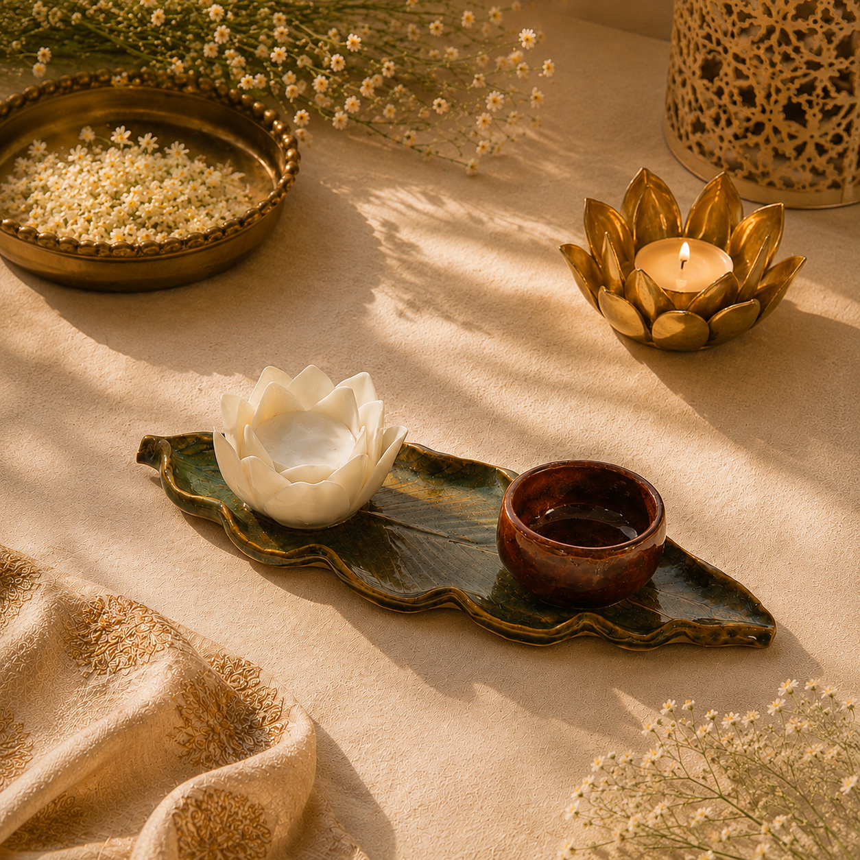 White Whisper Leaf Plate Gift Hamper
