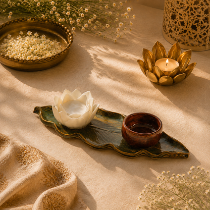 White Whisper Leaf Plate Gift Hamper