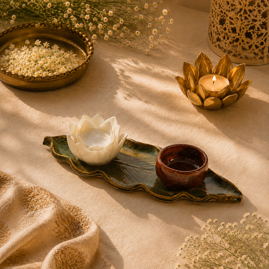 White Whisper Leaf Plate Gift Hamper