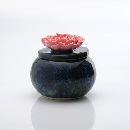 Peony Flower Round Candle Jar