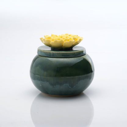 Peony Flower Round Candle Jar