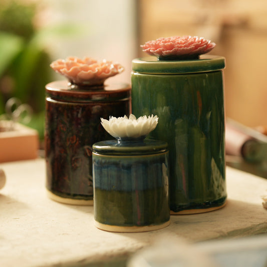 Peony Flower Candle Jar