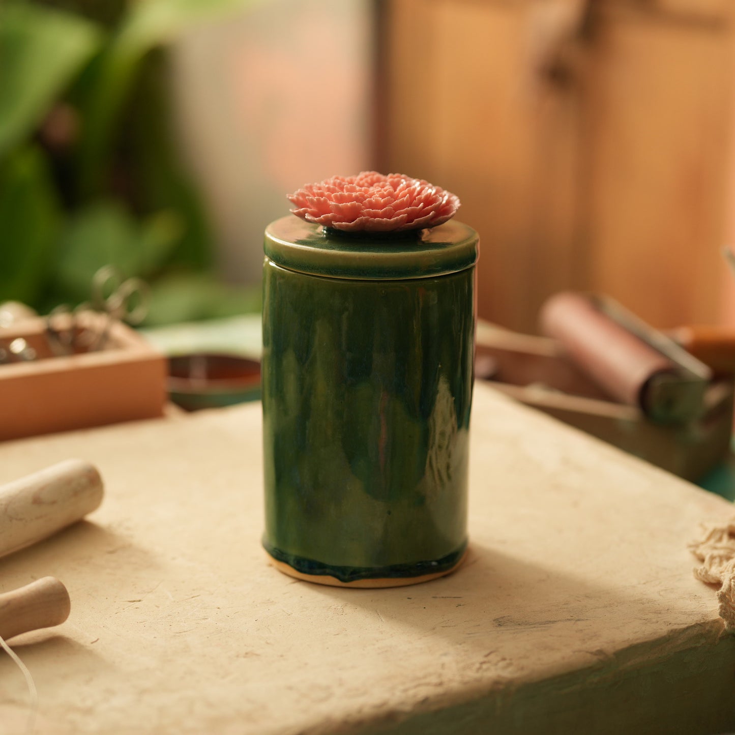 Peony Flower Candle Jar