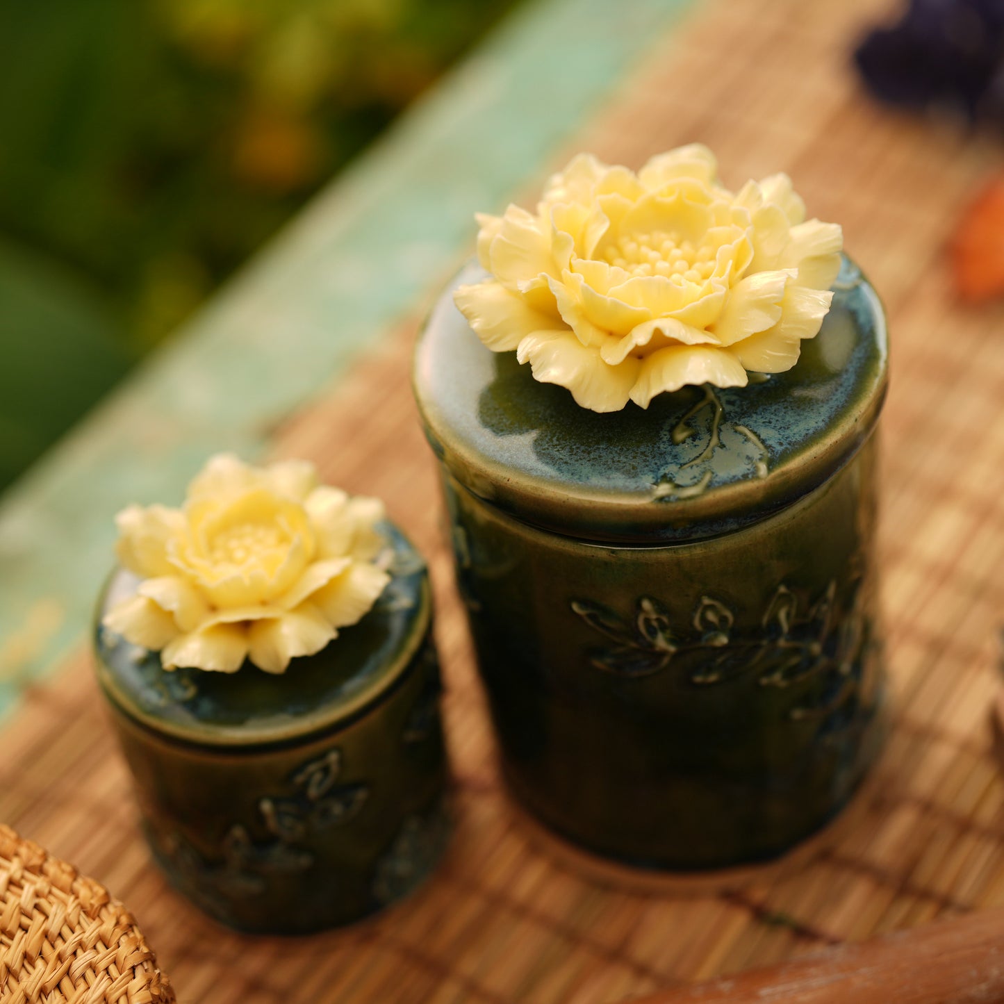 Peony Flower Candle Jar