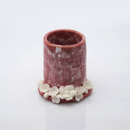 Rustic Cylindrical Tea Light Candle Holder