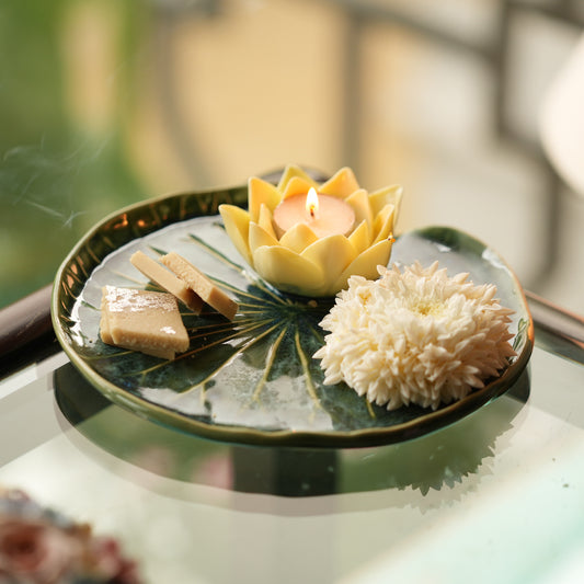 Lotus Leaf Tea Light Candle Holder