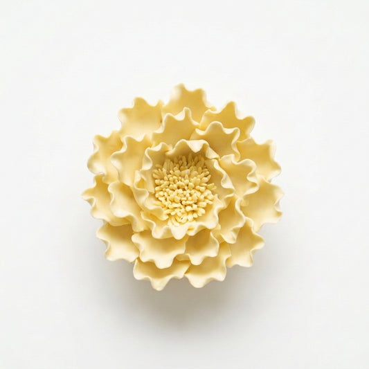 Buttercup Ruffle Ceramic Flower