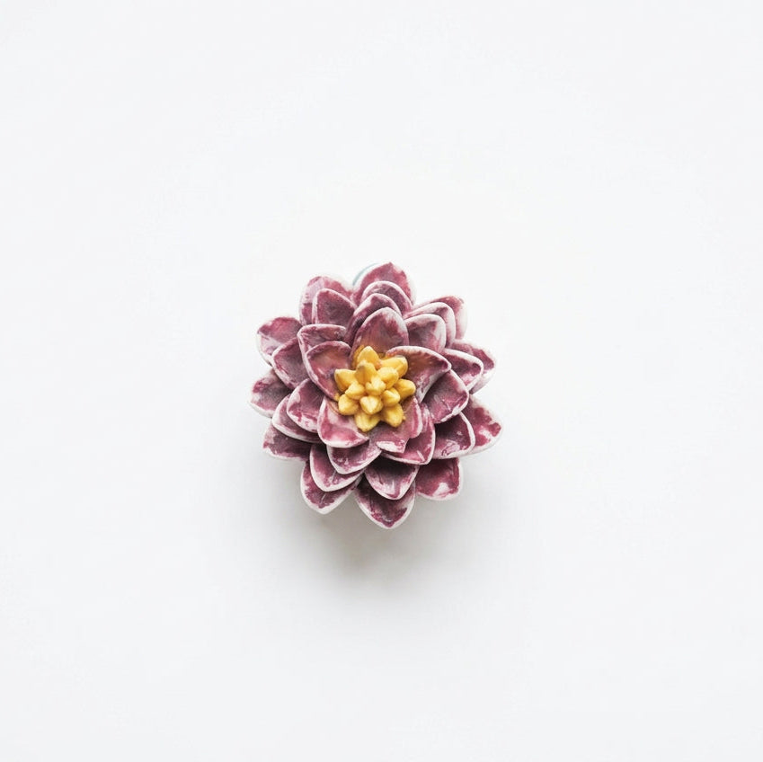 Crimson Dahlia Ceramic Bloom