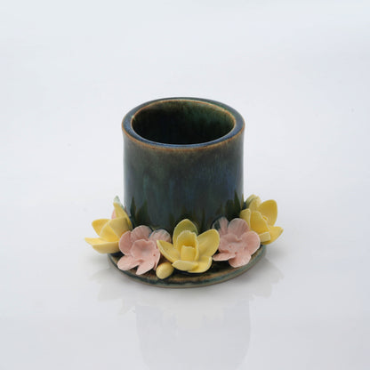 Rustic Cylindrical Tea Light Candle Holder