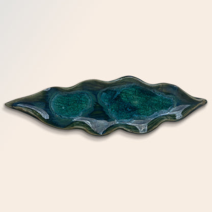 Leaf-Shaped Crystal & Oil Holder