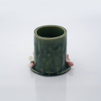Rustic Cylindrical Tea Light Candle Holder