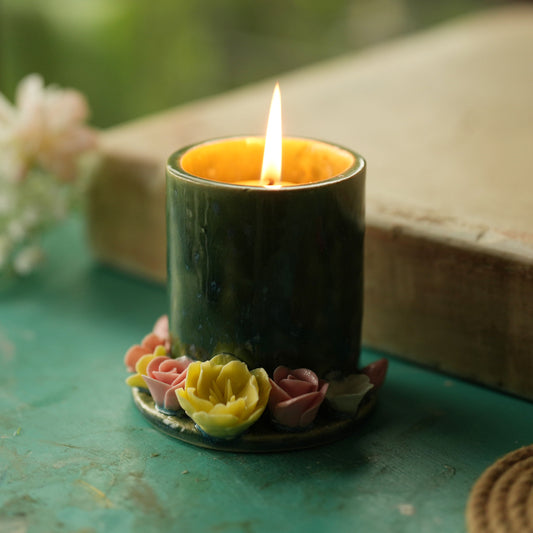 Rustic Cylindrical Tea Light Candle Holder