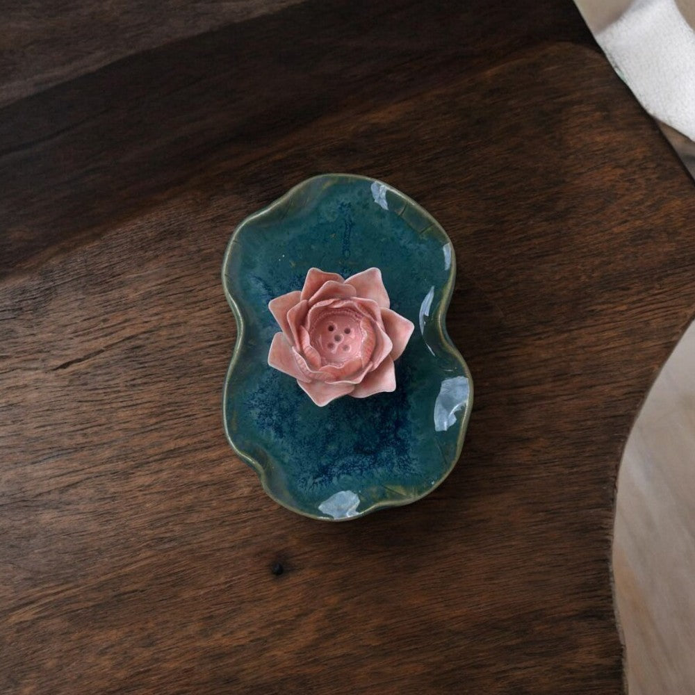 Half Lotus Plate Incense Holder