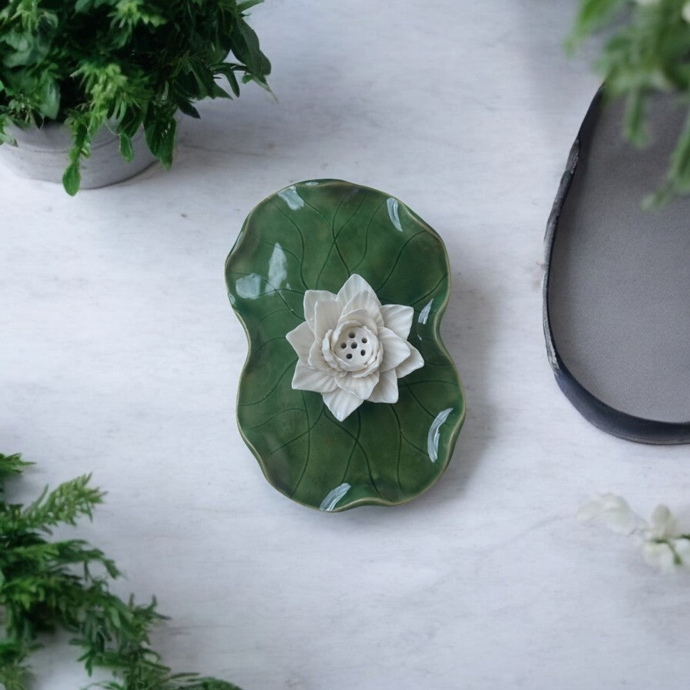Half Lotus Plate Incense Holder