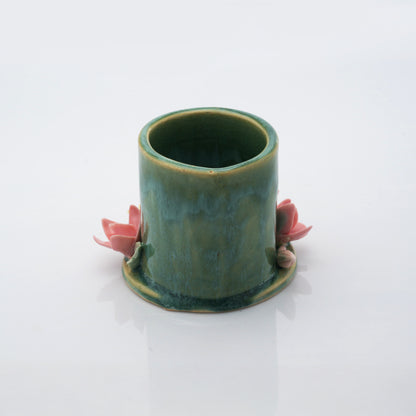Rustic Cylindrical Tea Light Candle Holder