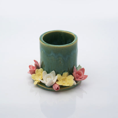 Rustic Cylindrical Tea Light Candle Holder