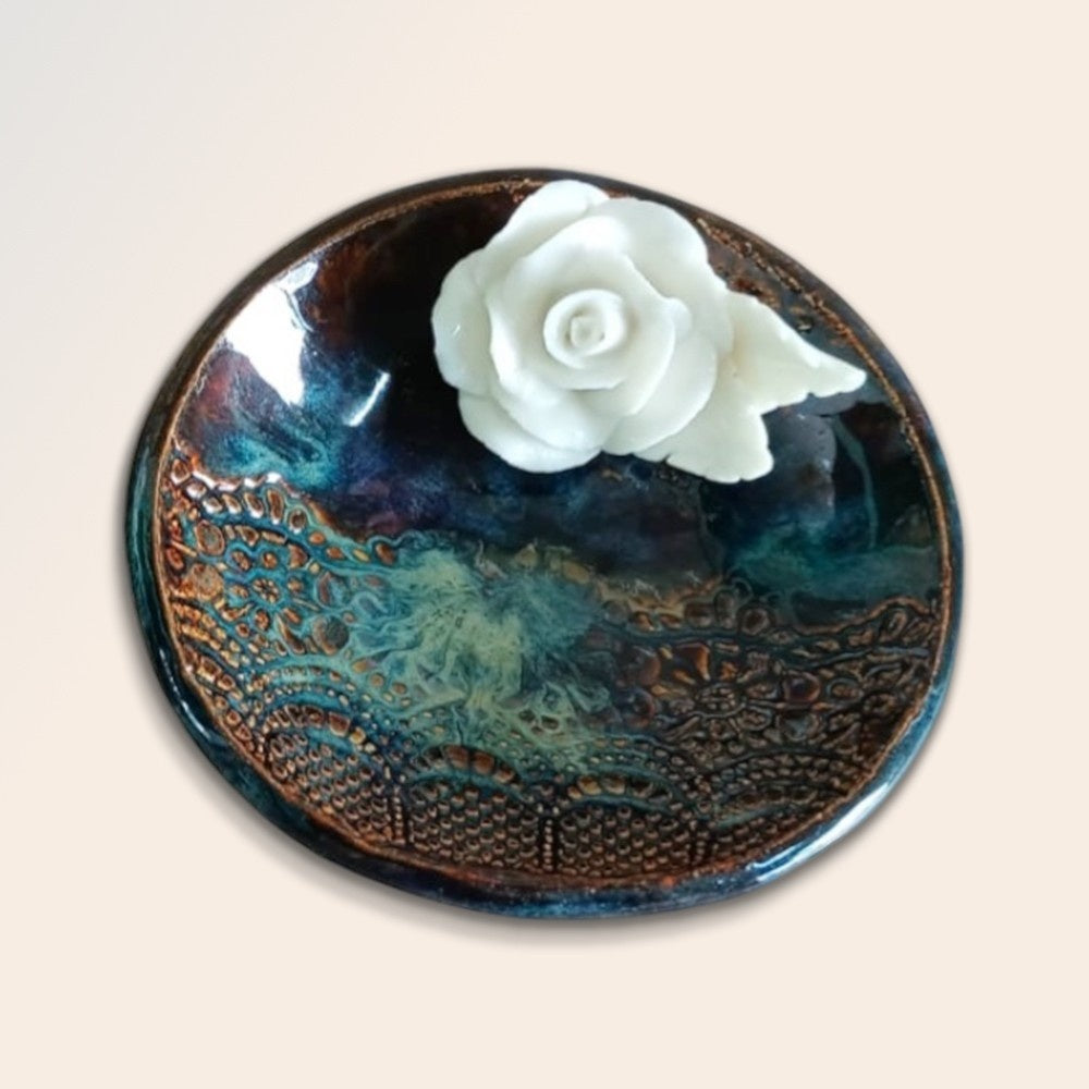 Rose Flower Crystal & Oil Holder