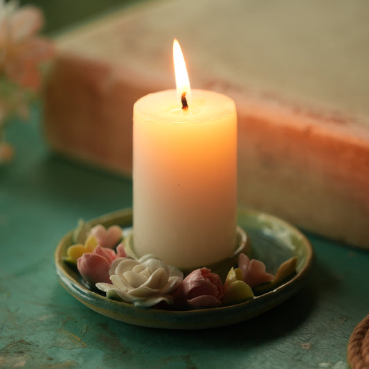 Classic Floral Tea Light Candle Holder