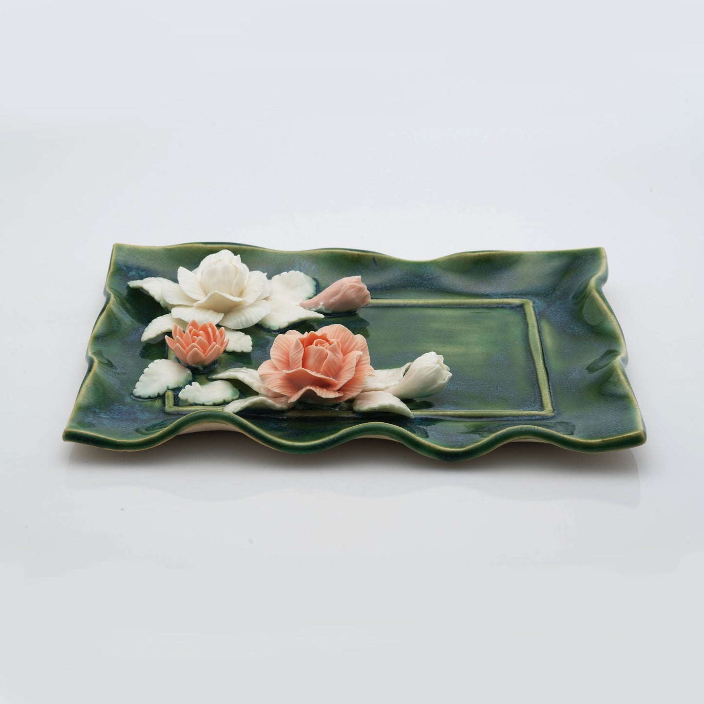 Rose Flower Plate Crystal & Oil Holder