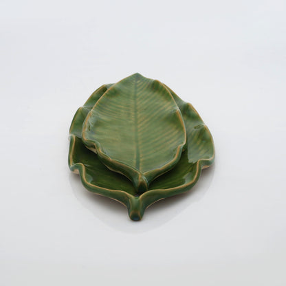 Leaf-Shaped Crystal & Oil Holder
