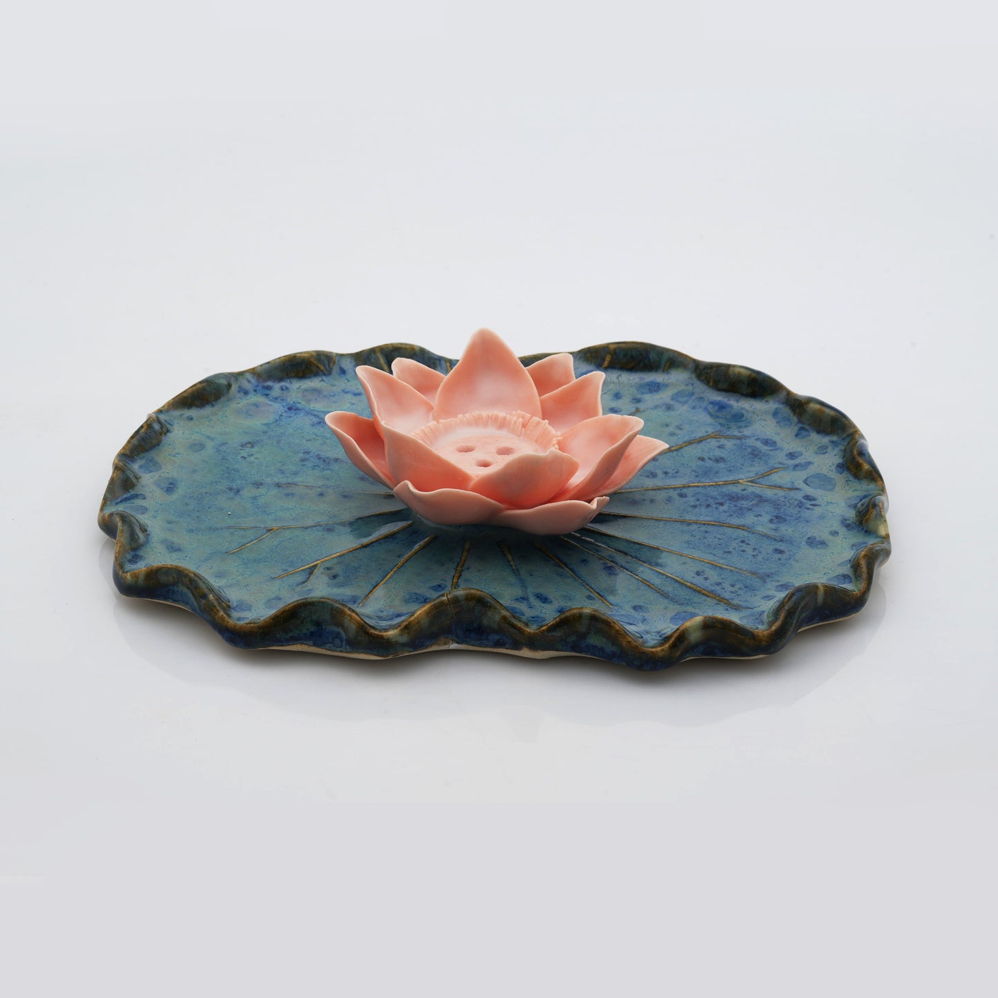 Half Lotus Plate Incense Holder