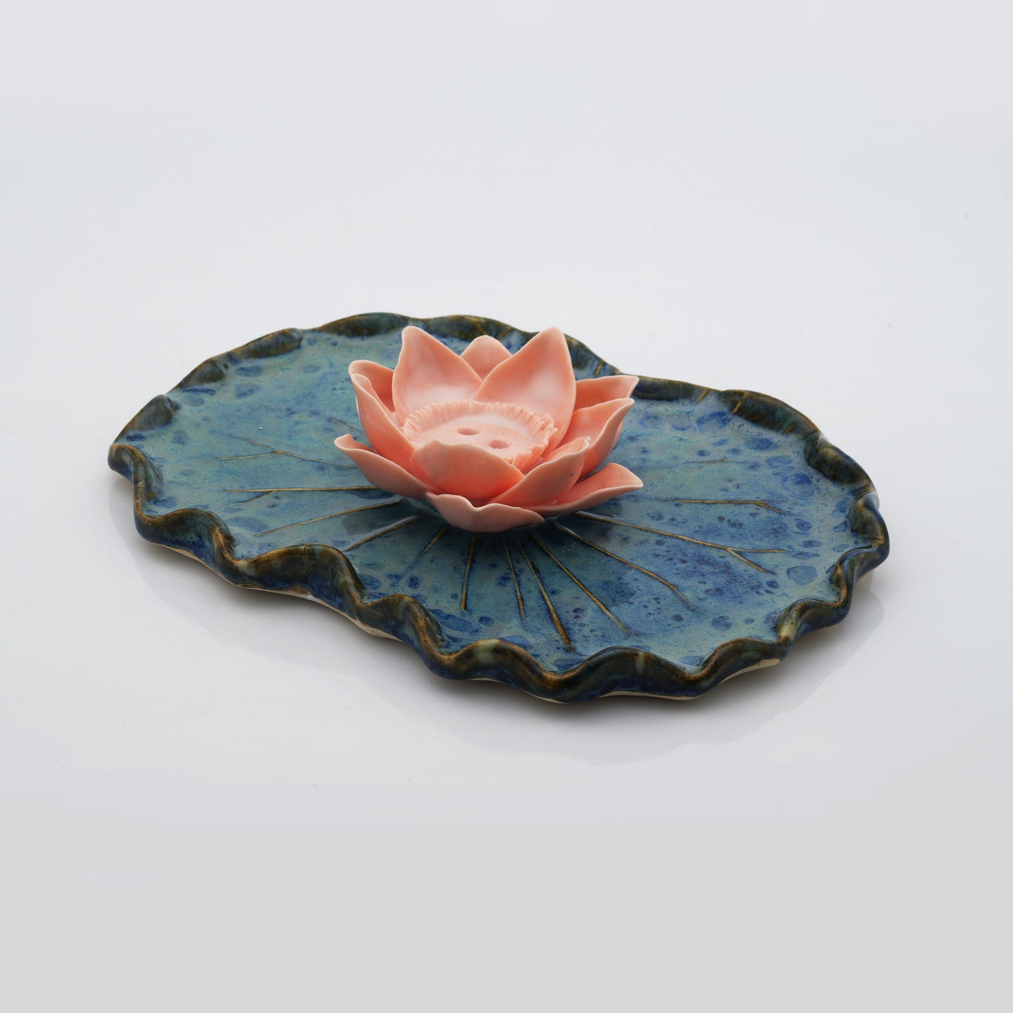 Half Lotus Plate Incense Holder