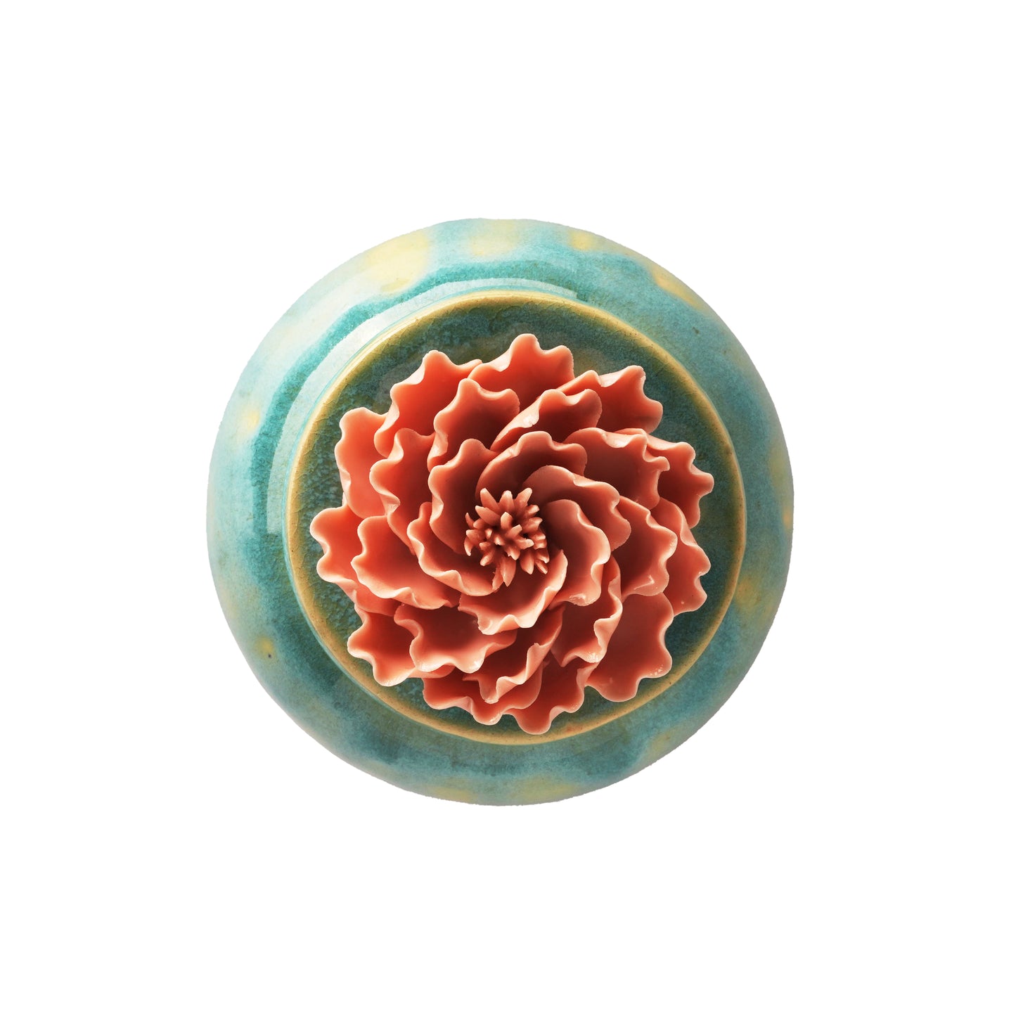 Peony Flower Round Candle Jar