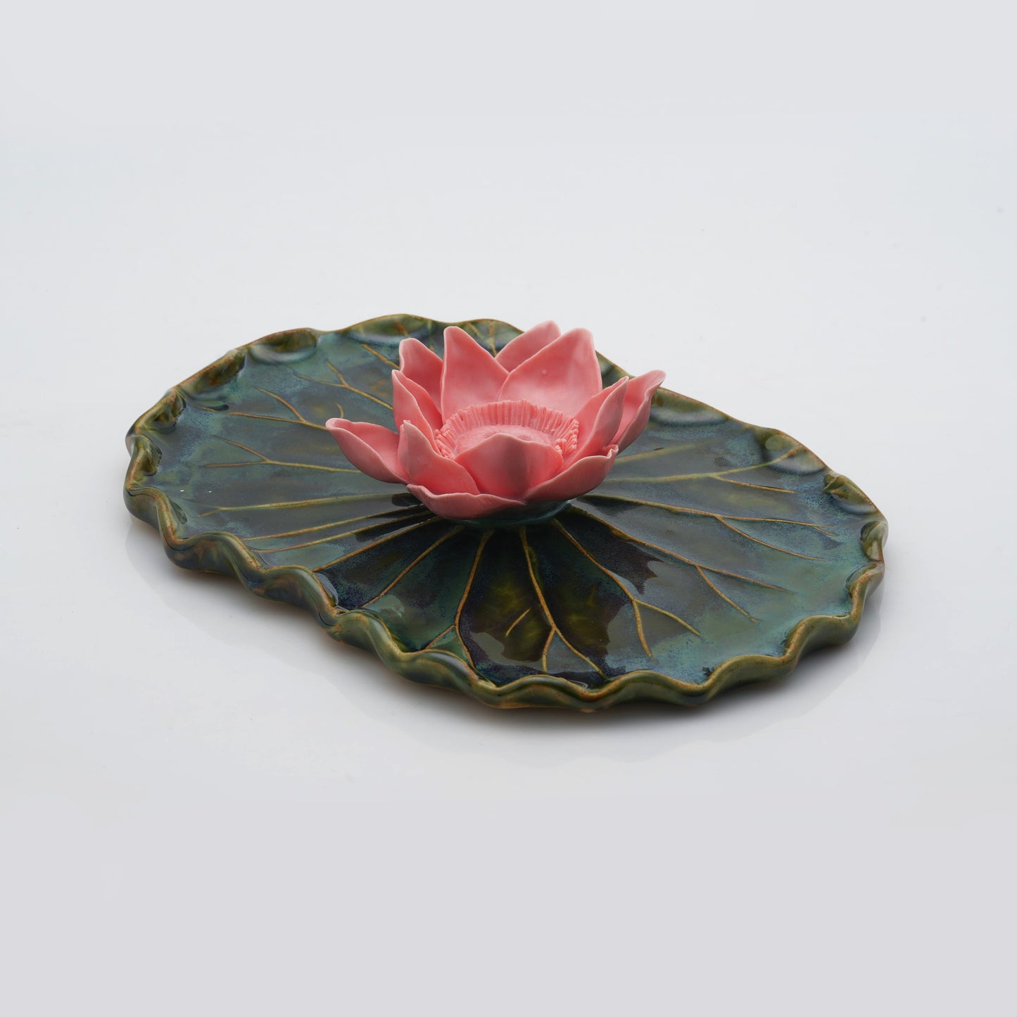 Half Lotus Plate Incense Holder