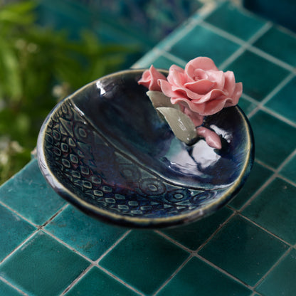 Rose Flower Crystal & Oil Holder