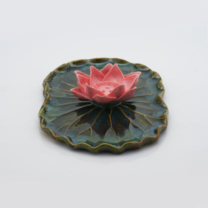 Half Lotus Plate Incense Holder