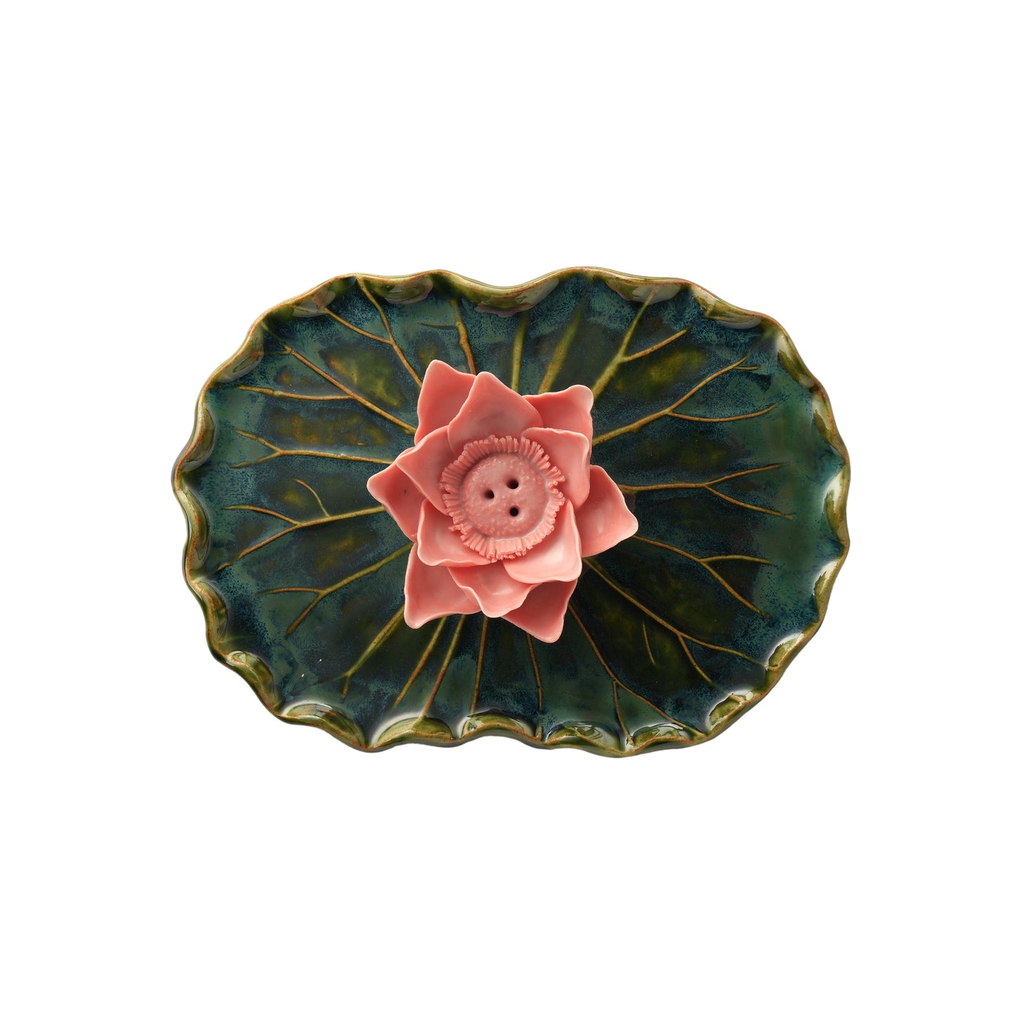 Half Lotus Plate Incense Holder