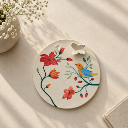 Floral Perch Wall Plate