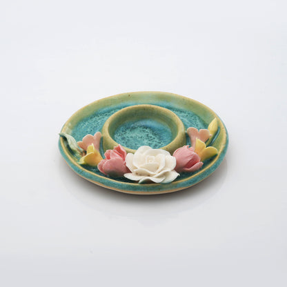 Classic Floral Tea Light Candle Holder