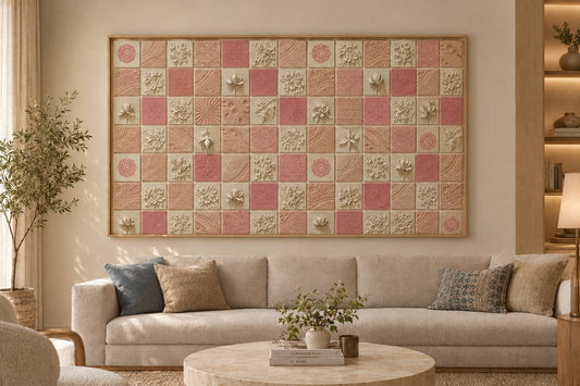 Blush Tapestry Ceramic Tile Composition (Framing & Crafting Included)