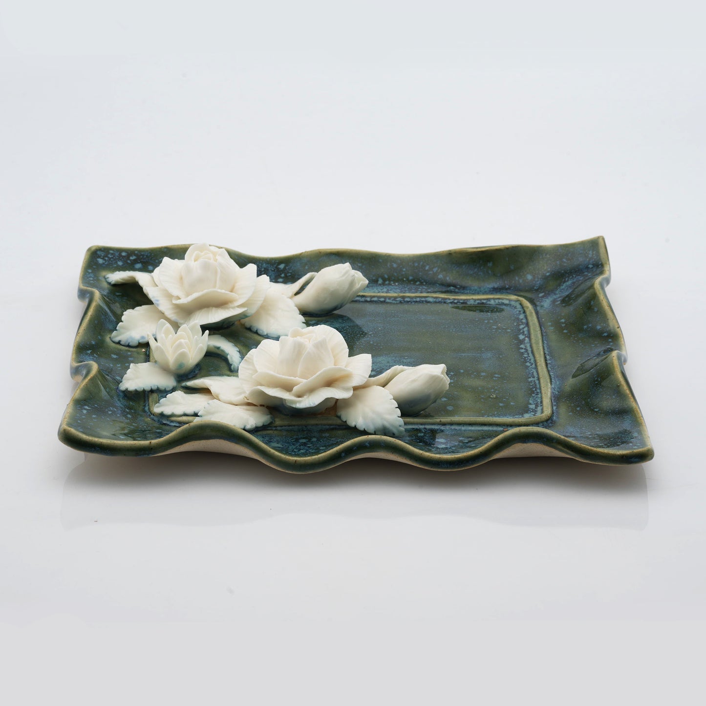 Rose Flower Plate Crystal & Oil Holder