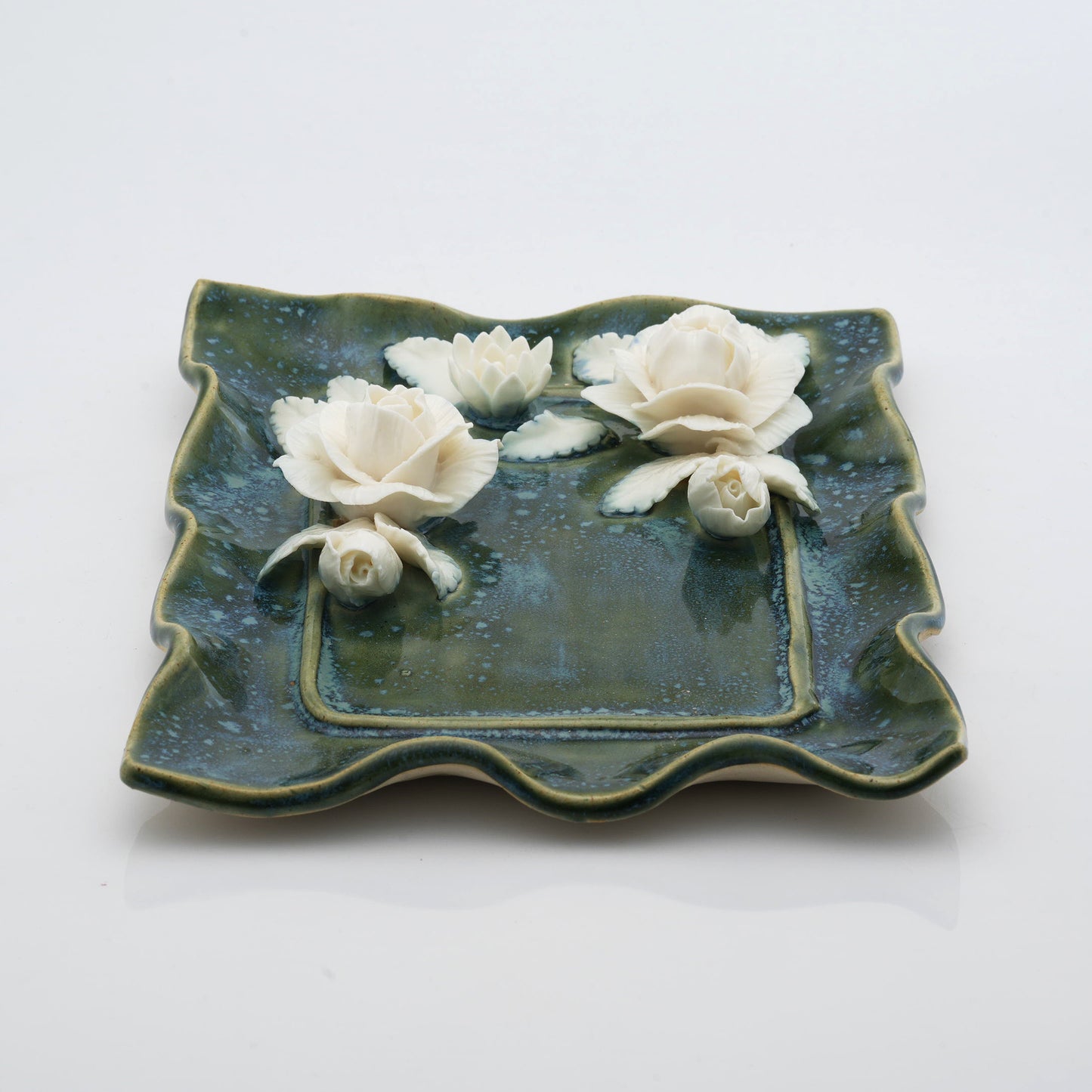 Rose Flower Plate Crystal & Oil Holder