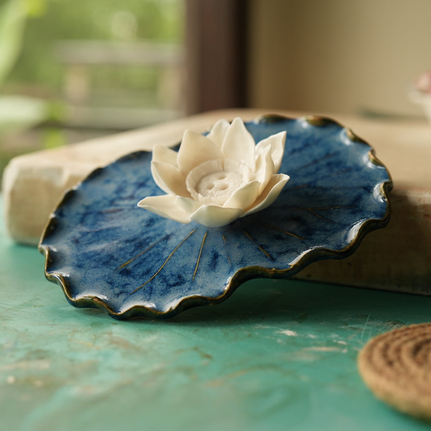Half Lotus Plate Incense Holder