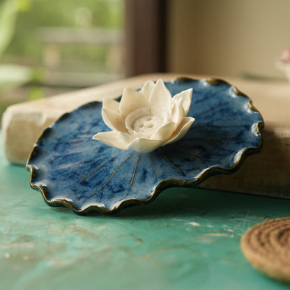 Half Lotus Plate Incense Holder