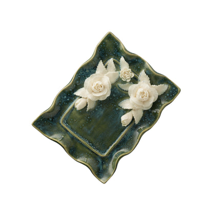 Rose Flower Plate Crystal & Oil Holder