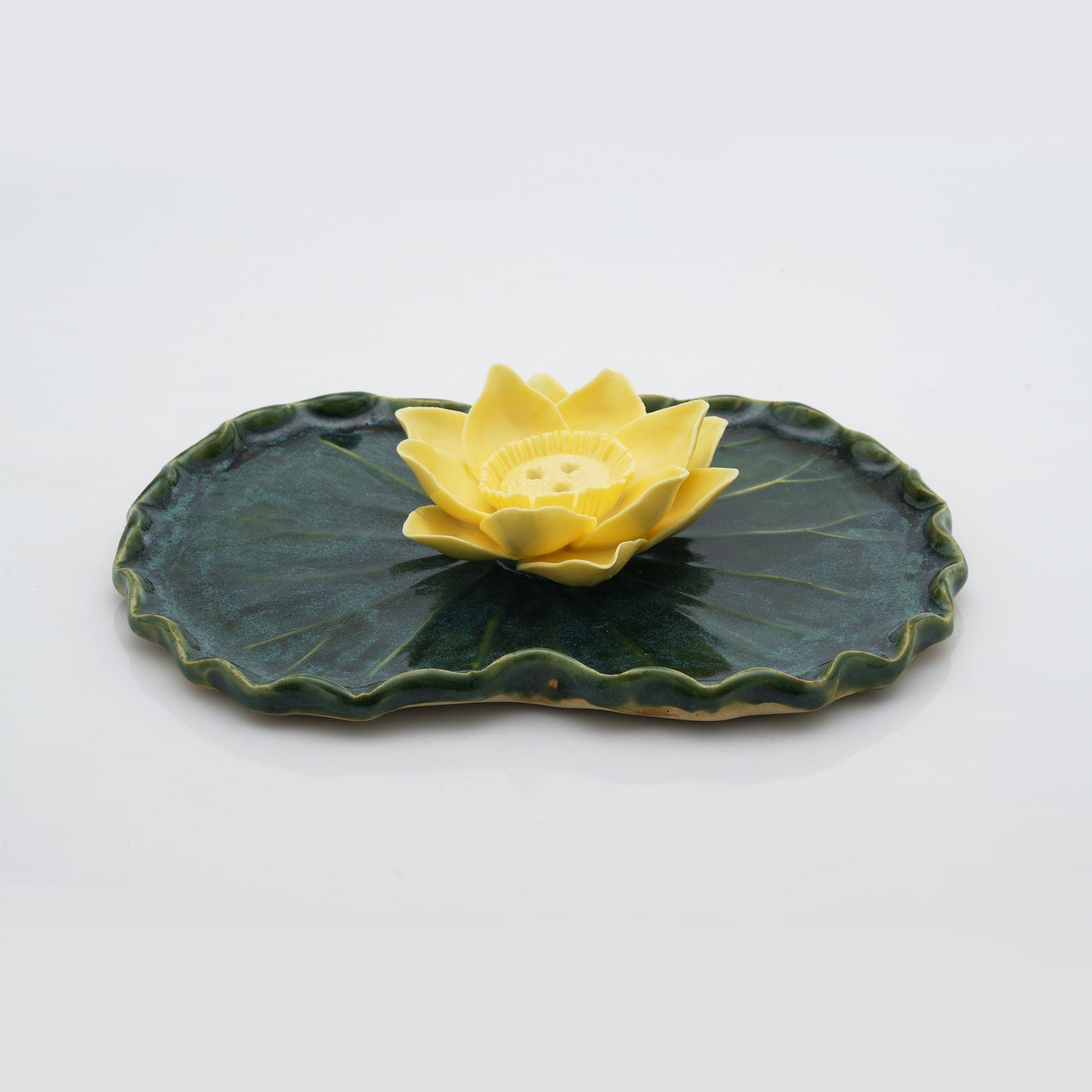 Half Lotus Plate Incense Holder