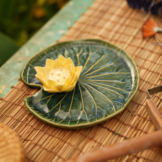 Full Lotus Plate Incense Holder