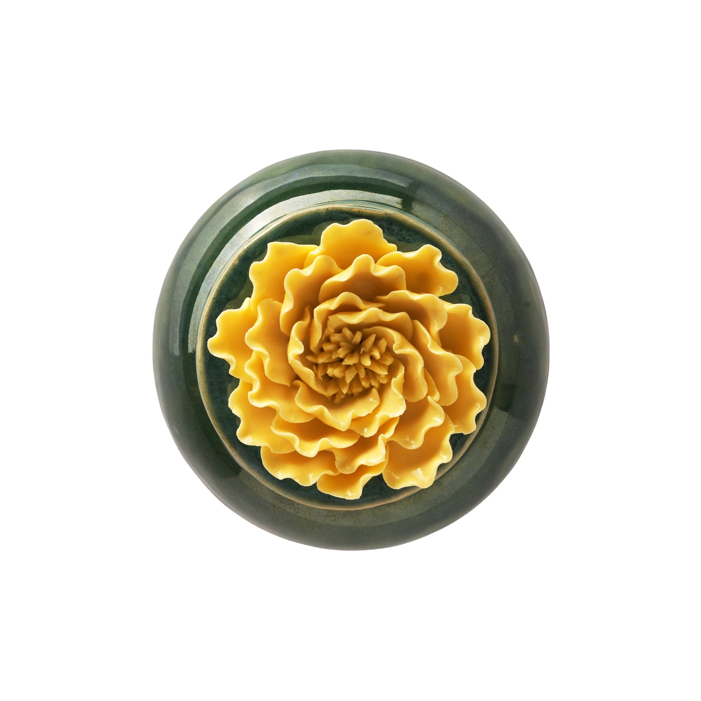 Peony Flower Round Candle Jar