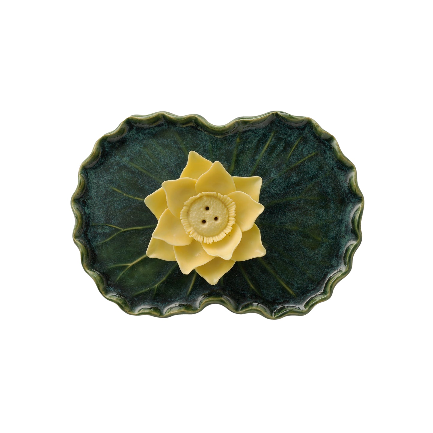 Half Lotus Plate Incense Holder
